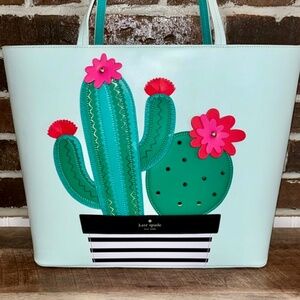 kate spade New York New Horizons Little Len Cactus Tote Bag NWT
